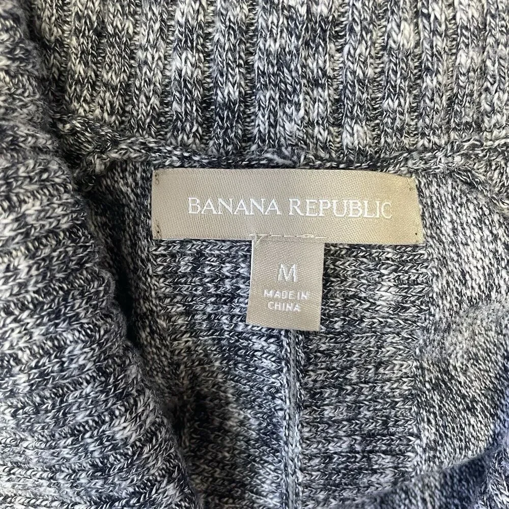 Banana Republic Cardigan Womens Medium Navy Blue White Sweater Casual Knit Shawl